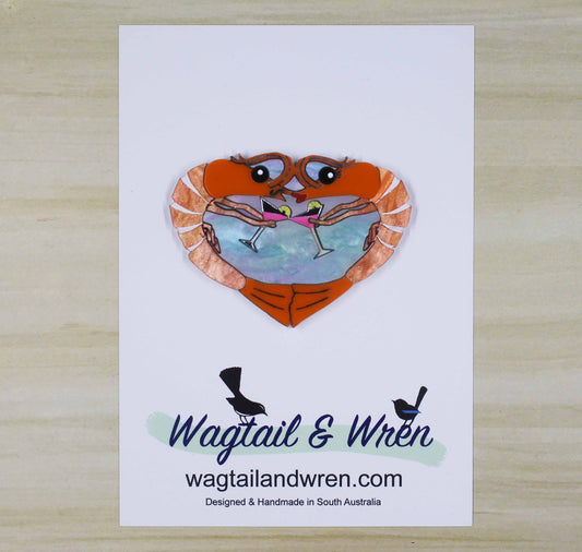 Cheers To New Years Prawn Brooch