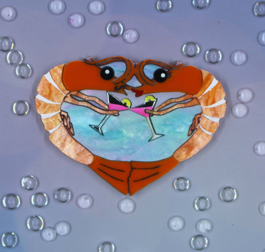 Cheers To New Years Prawn Brooch