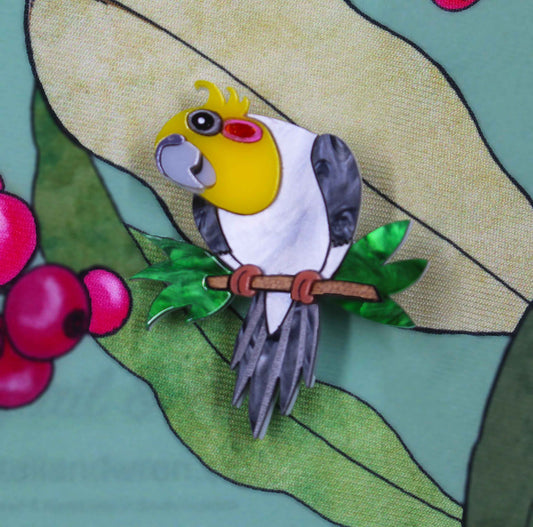 Cocky Cockatiel Brooch