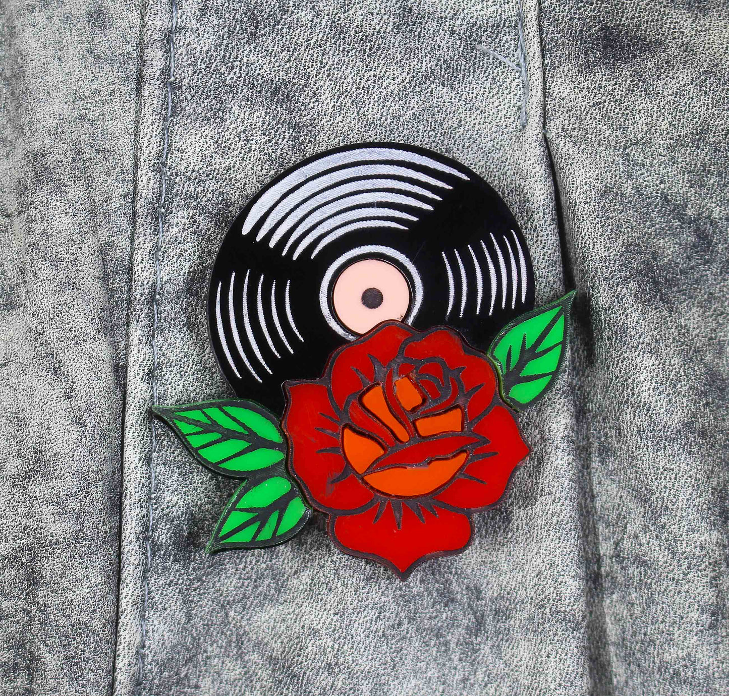 Rocker Rose Brooch