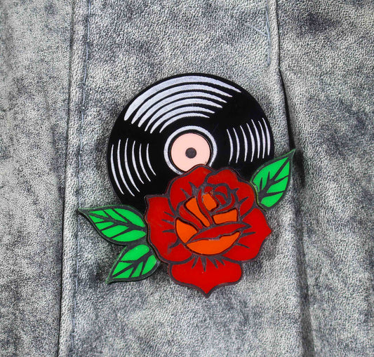 Rocker Rose Brooch