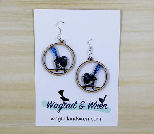 Blue Wren Earrings