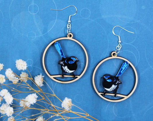 Blue Wren Earrings