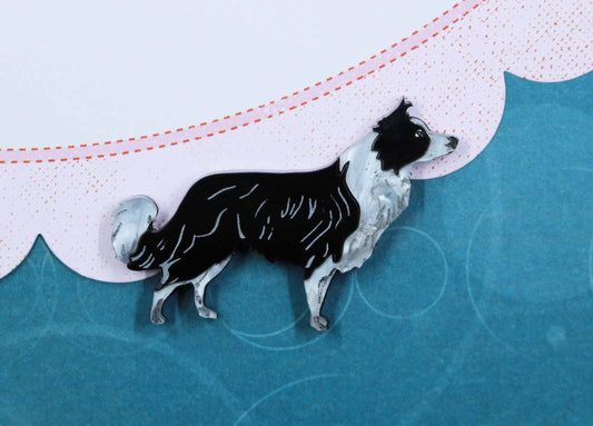 Shadow The Border Collie Mini Brooch