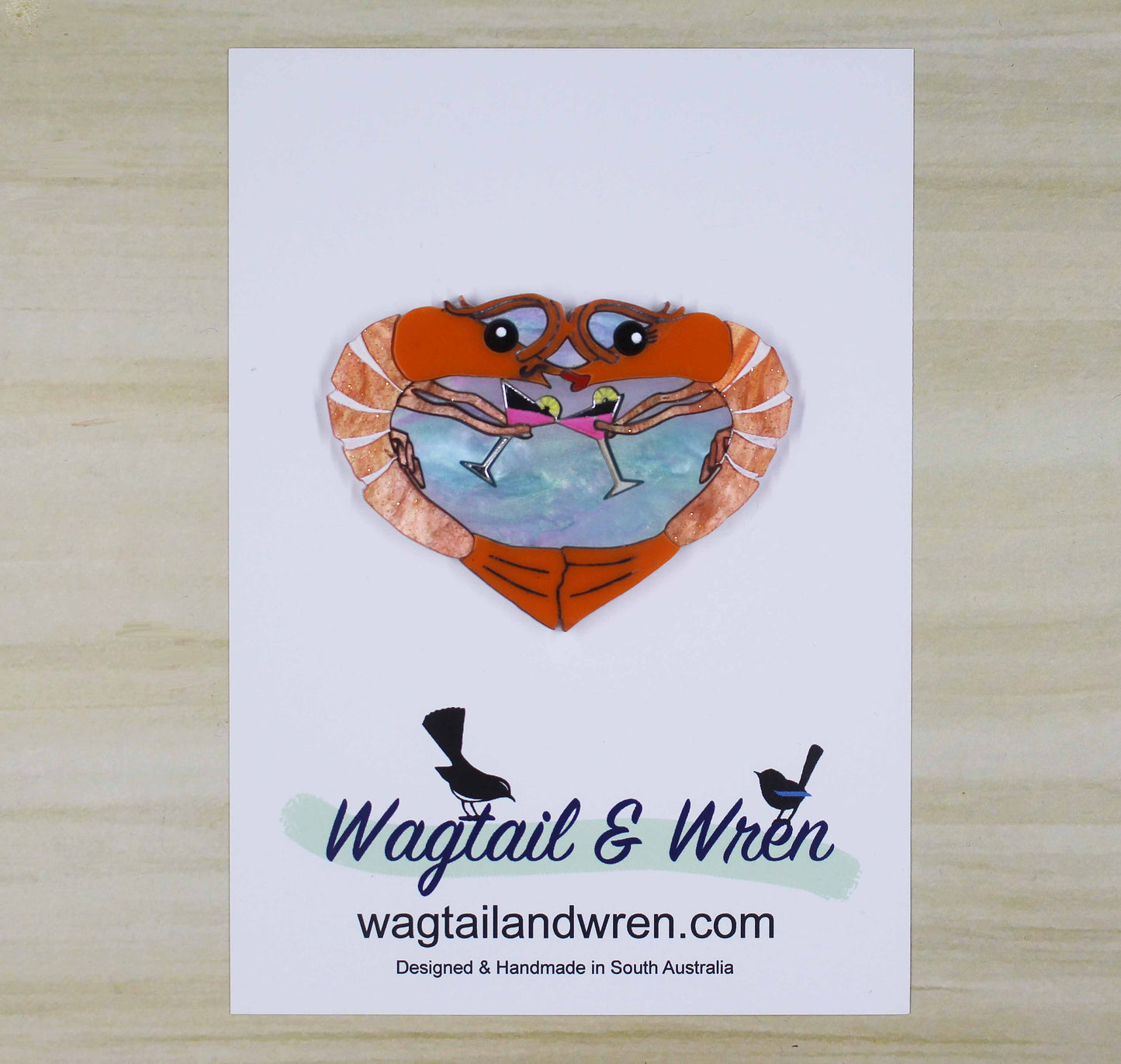 Cheers To New Years Prawn Brooch