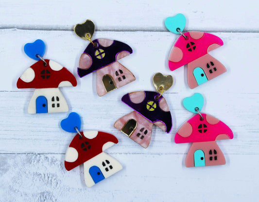 The Mushroom Fairy House Earrings