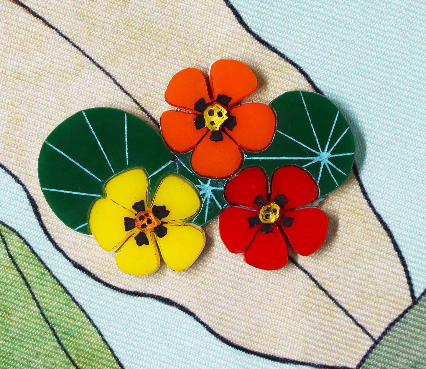 Nasturtium Brooch