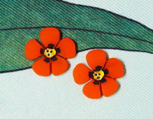 Nasturtium Earrings Orange