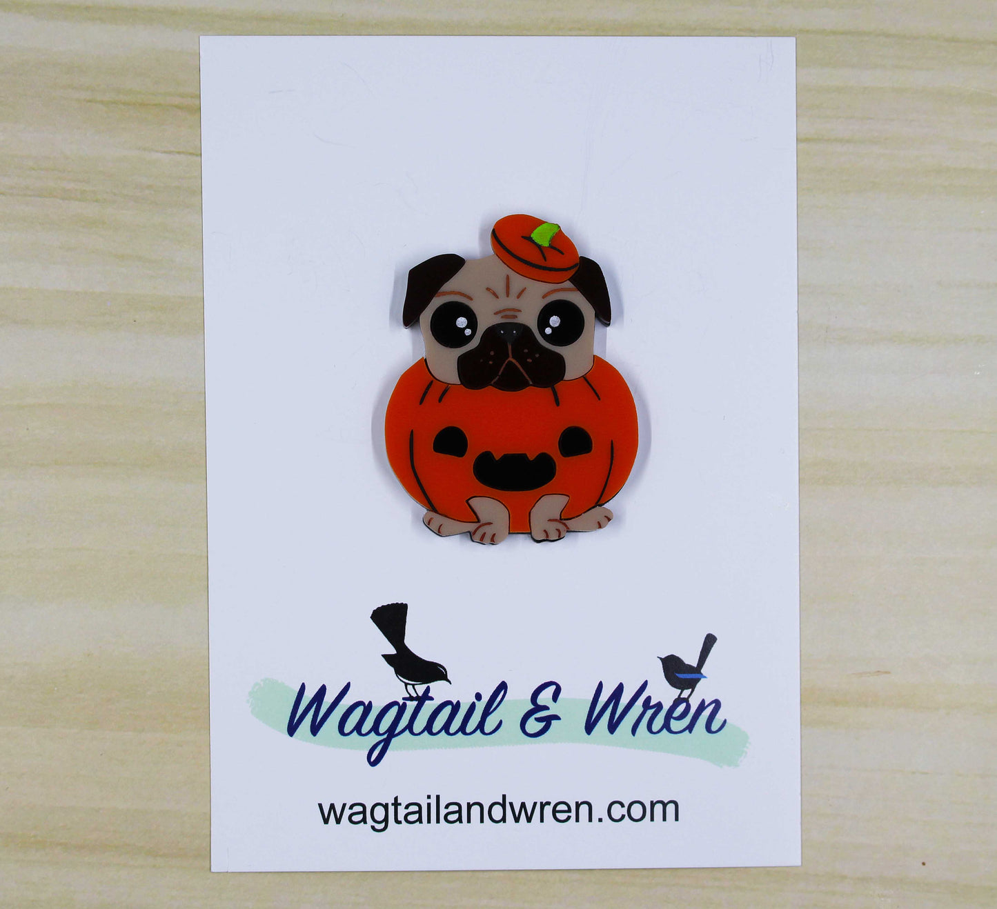 Puggy Pumpkin Brooch