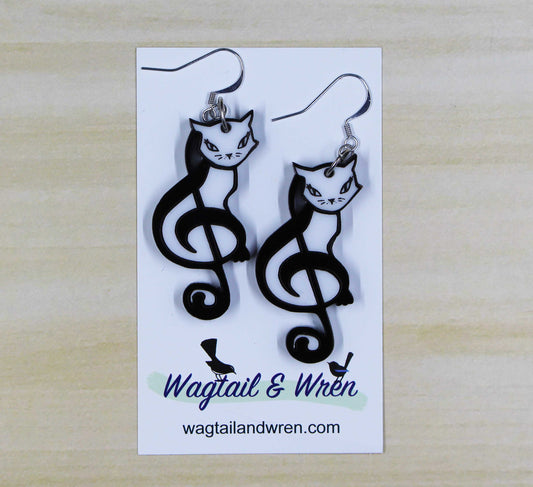 Treble Cleft Kitty Earrings