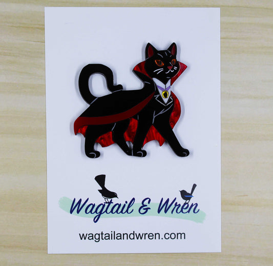 Vlad The Vampire Cat Brooch