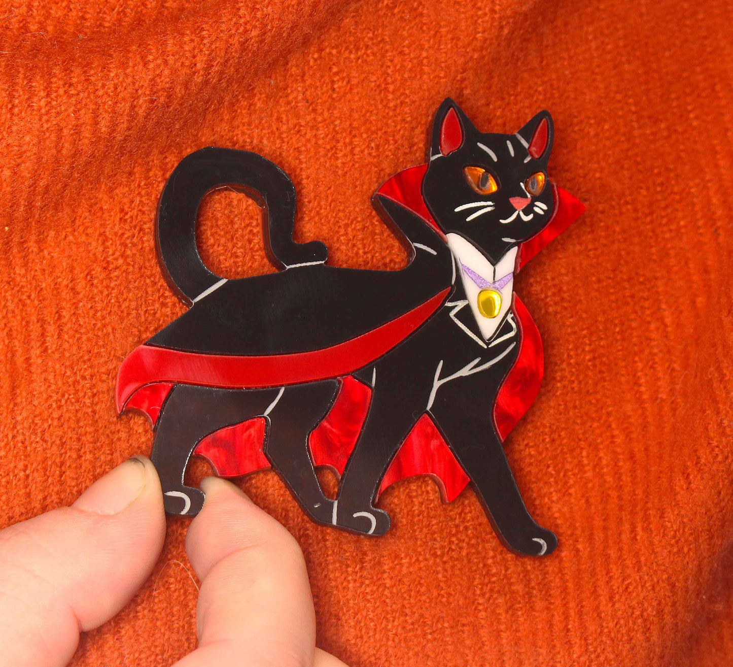 Vlad The Vampire Cat Brooch