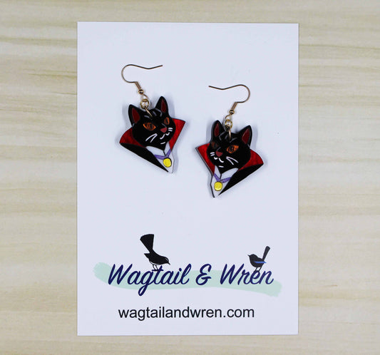 Vlad The Vampire Cat Earrings