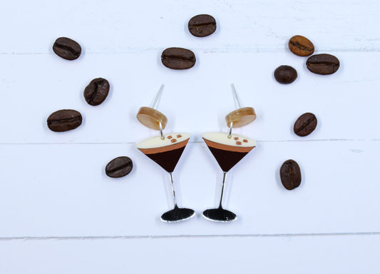 Espresso Martini Cocktail Dangle Earrings