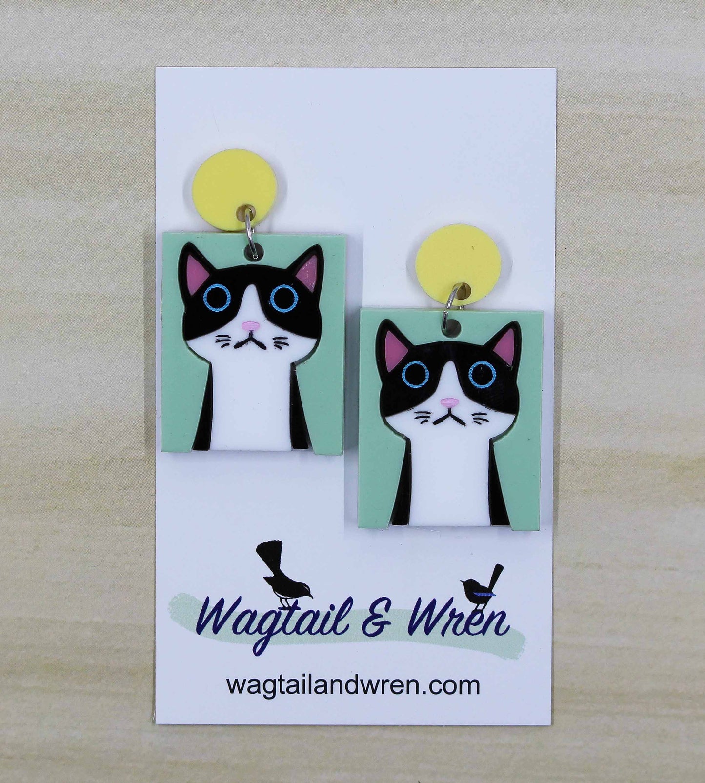 Fun Cat Stud Dangle Earrings