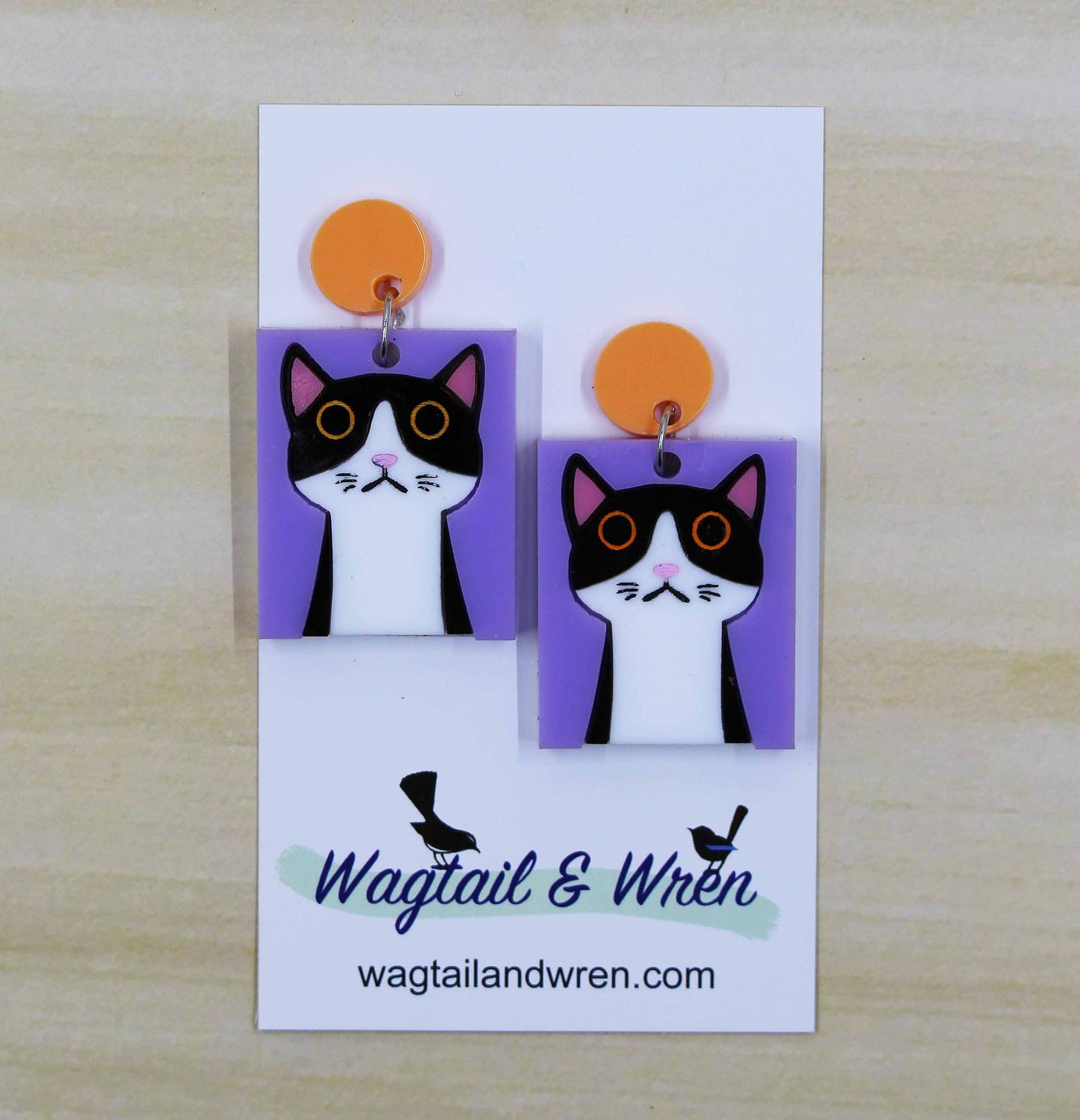 Fun Cat Stud Dangle Earrings