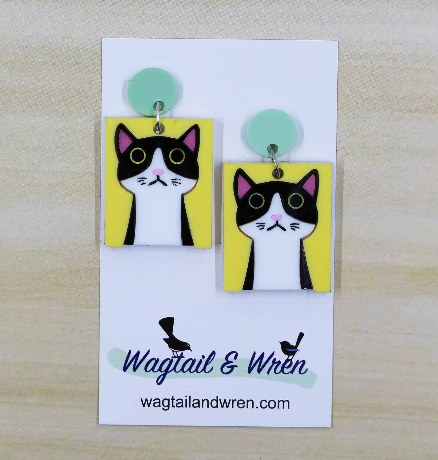 Fun Cat Stud Dangle Earrings