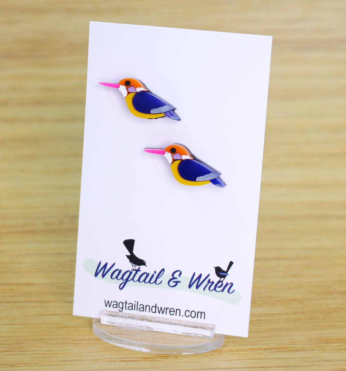 Kingfisher Bird Stud Earrings