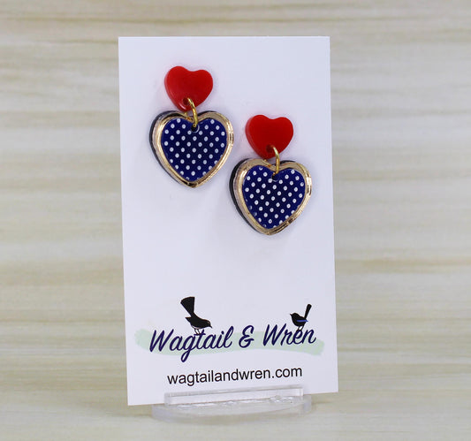 Dotty Love Heart Earrings