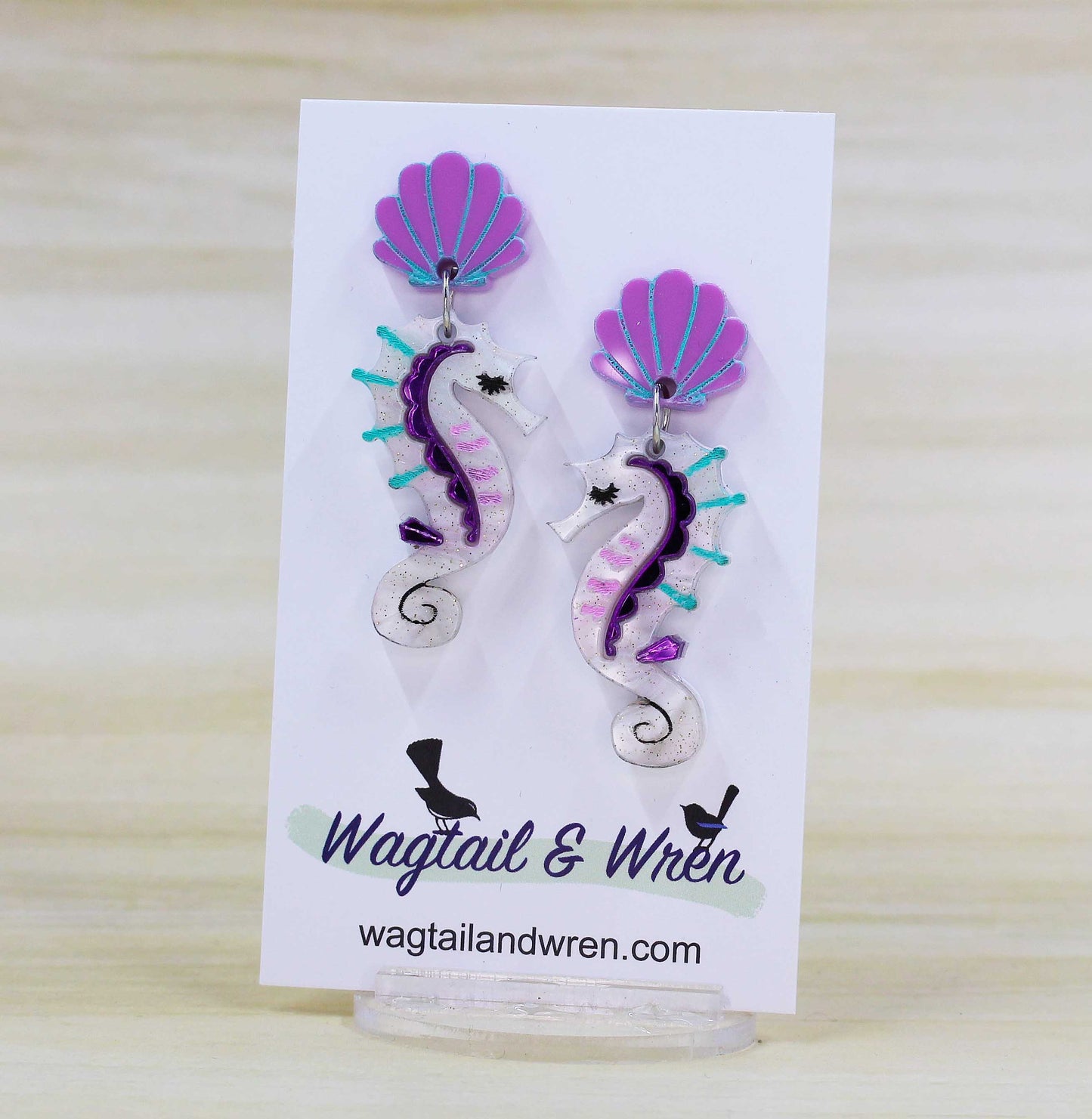 Amethyst Seahorse Earrings