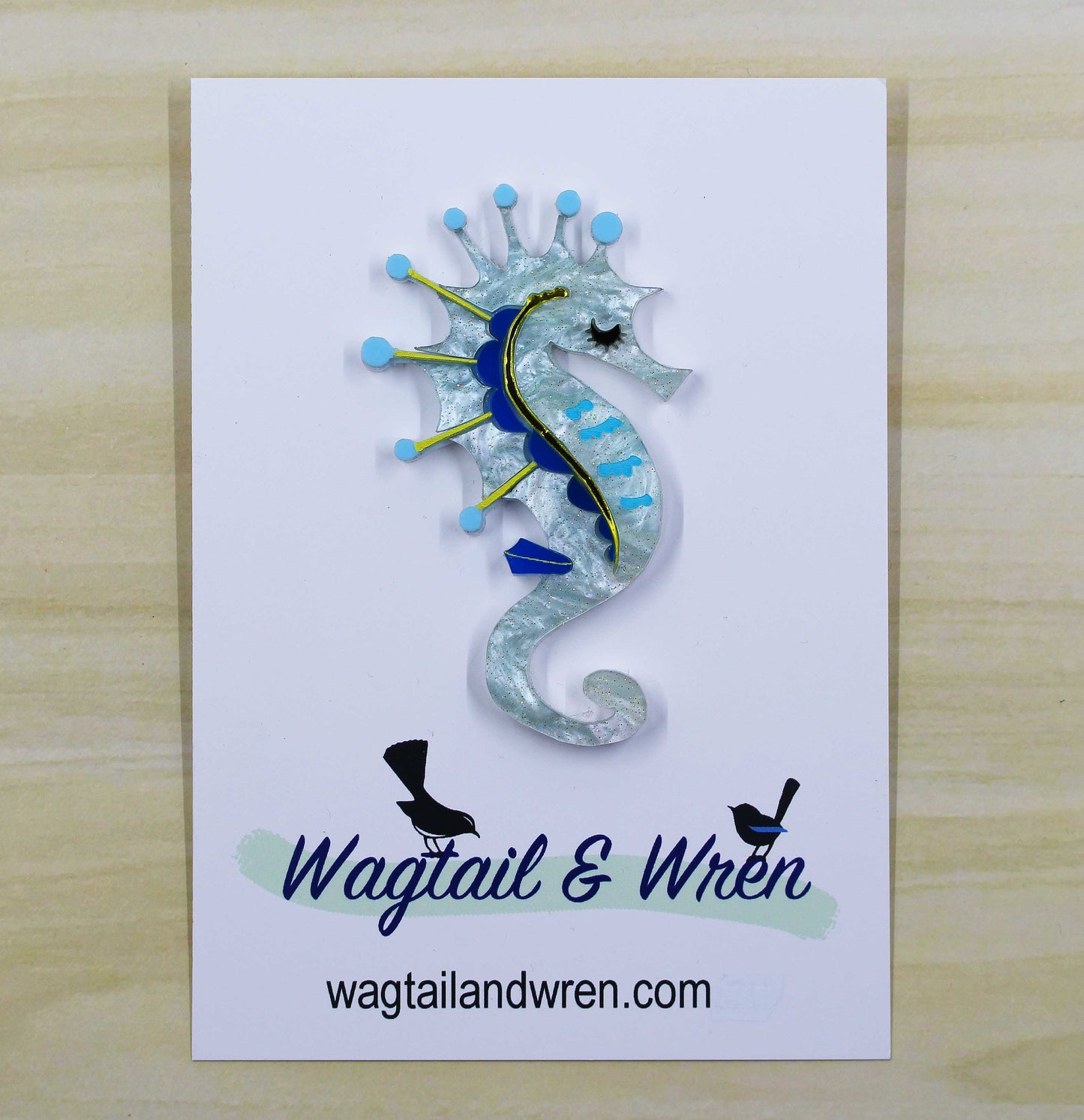 Kyanite The Seahorse Brooch